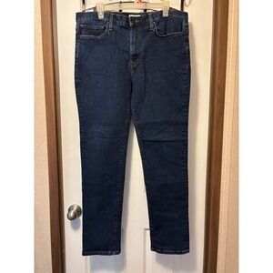 Crosby & Howard Mens Straight Leg Dark Wash Jeans 36x32 Blue Denim